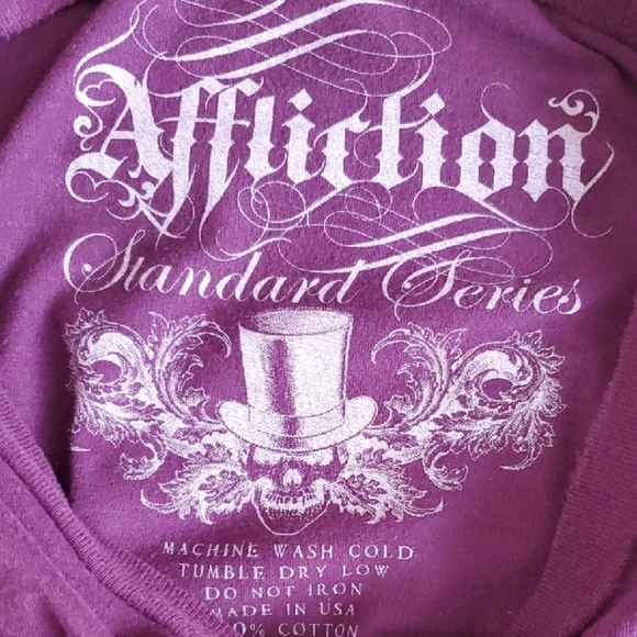 Affliction Standard Series  Purple Gradient Short Sleeve Tee MEDIUM - Picture 6 of 7